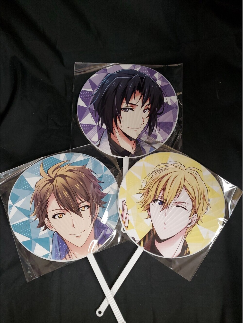 Japanese Animation IDOLiSH7 Set 3 Mini Hand Fan 7" Rokuya Ryunosuke Izumi NEW